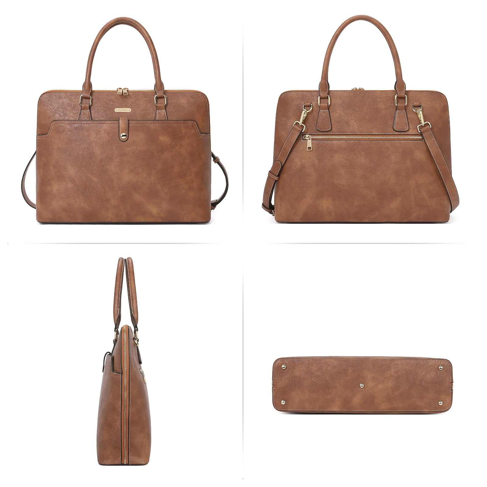 Claire  Premium Leather Messenger Briefcase For School And Work