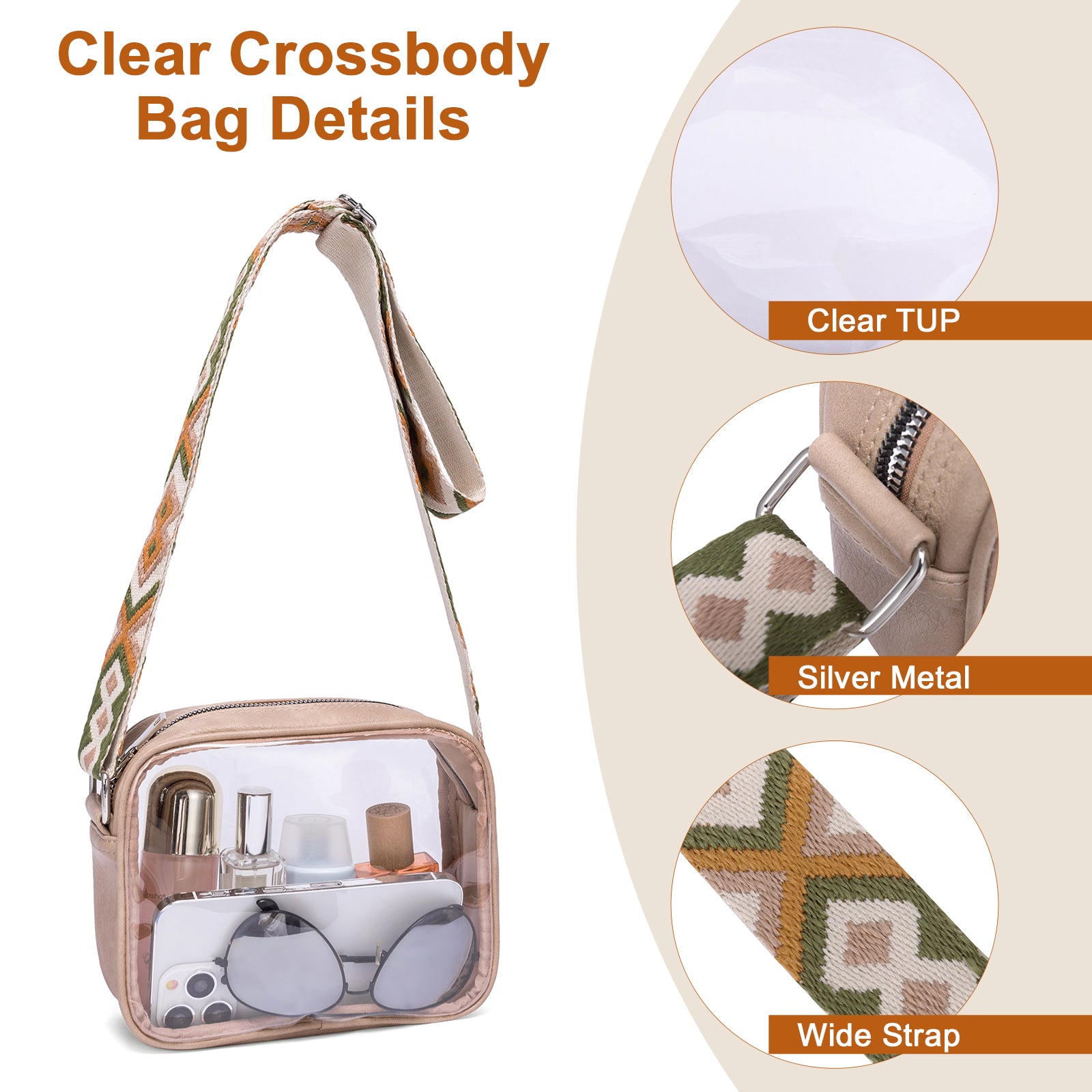 CLUCI Trendy Clear Crossbody Bags for Women