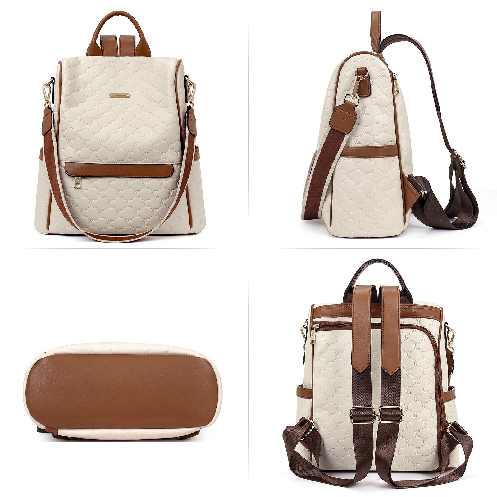 CLUCI Women Backpack Purse Fashion Leather Large Designer Travel Ladies College Shoulder Bags