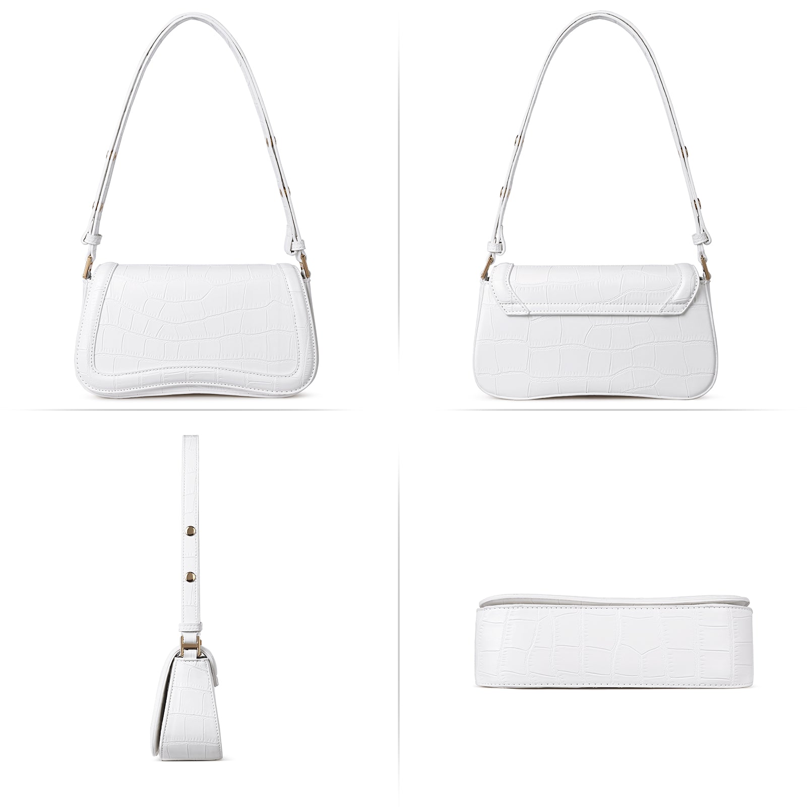 CLUCI Leather Shoulder Baguette Bags for Women