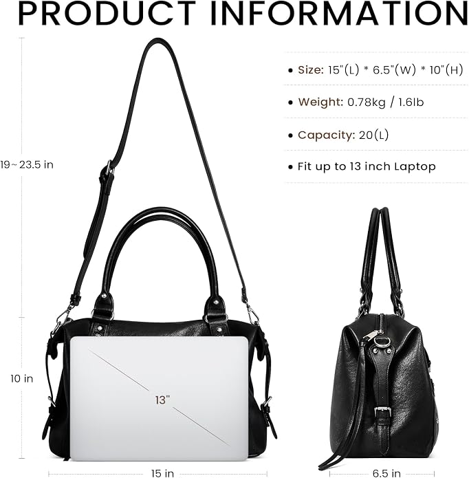 CLUCI Large City Bag, Vegan Leather Tote Bag for Women, Y2K Purse