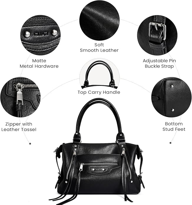 CLUCI Large City Bag, Vegan Leather Tote Bag for Women, Y2K Purse