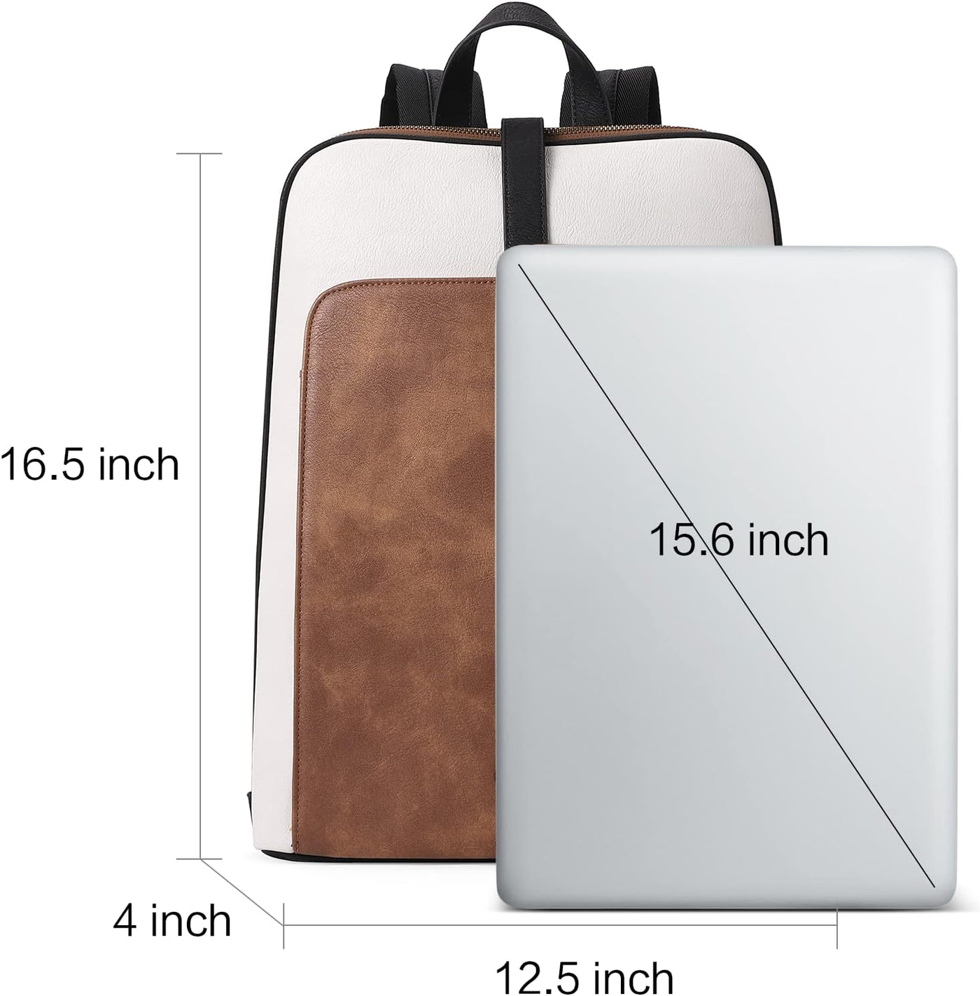 CLUCI Leather 15.6 inch Laptop Backpack Purse for Women Stylish Laptop