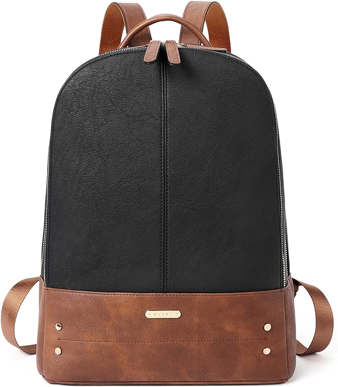 CLUCI Laptop Backpack for Women Leather 15.6 inch Computer Backpack Travel Business Vintage Large College Bag