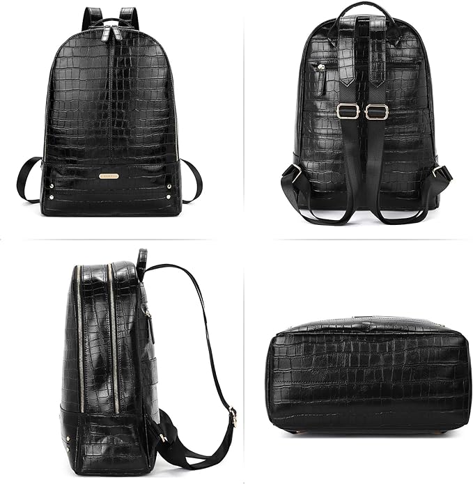 CLUCI Laptop Backpack for Women Leather 15.6 inch Computer Backpack Travel Business Vintage Large College Bag