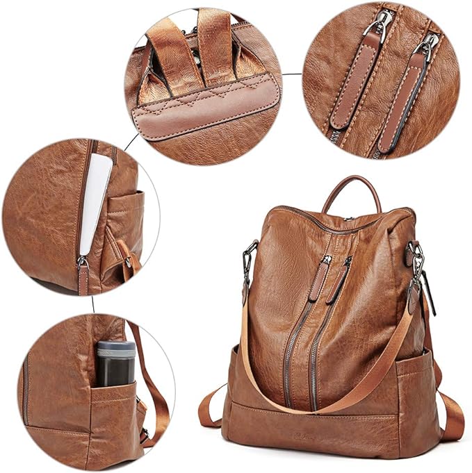 Greene Vegan Soft Leather Backpack Leather Purse For Work And Study