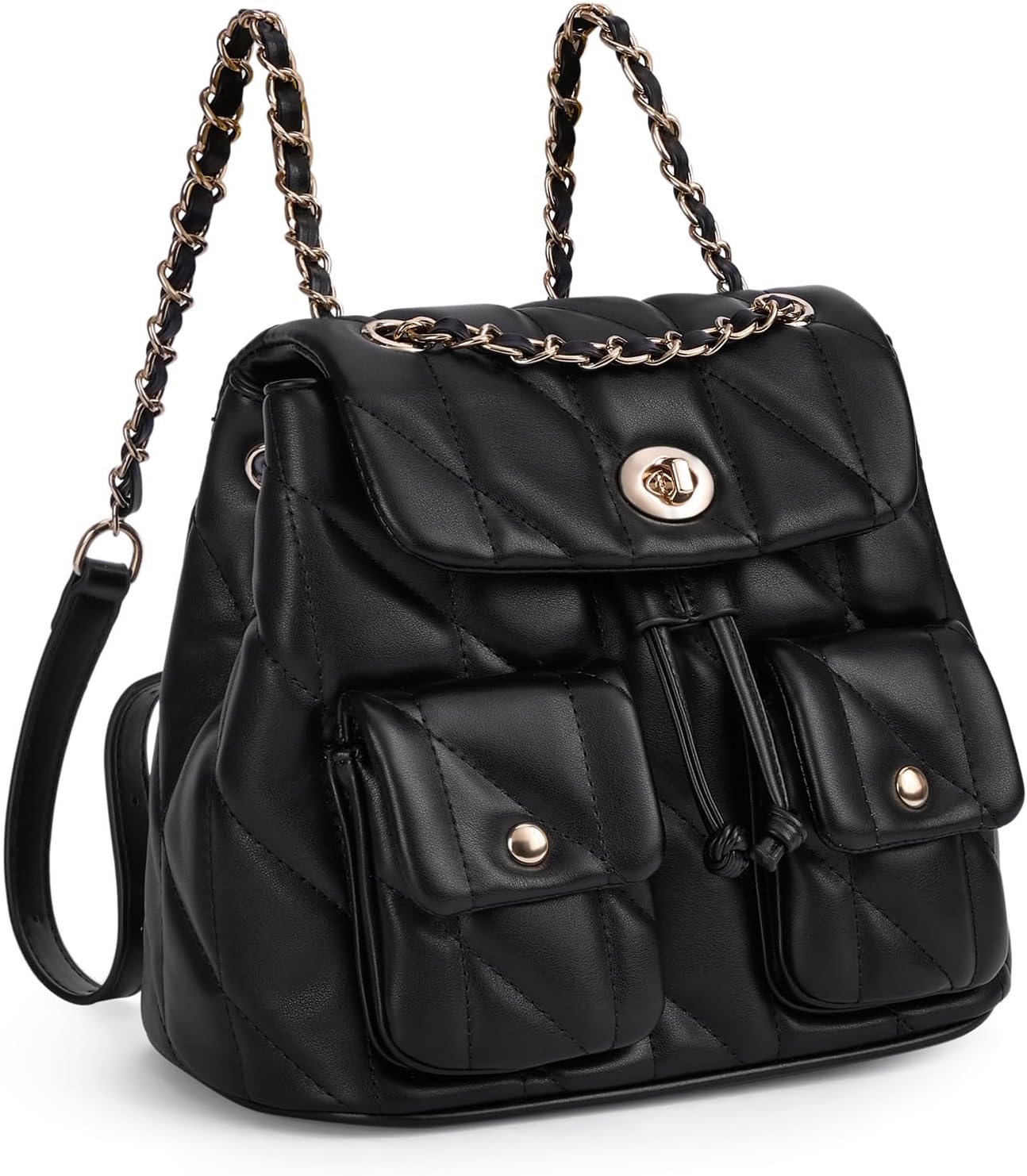 CLUCI Small Backpack Purse for Women,Mini Vegan Leather Tabby Backpack for Woman Quilted Bookbag Crossbody Bag