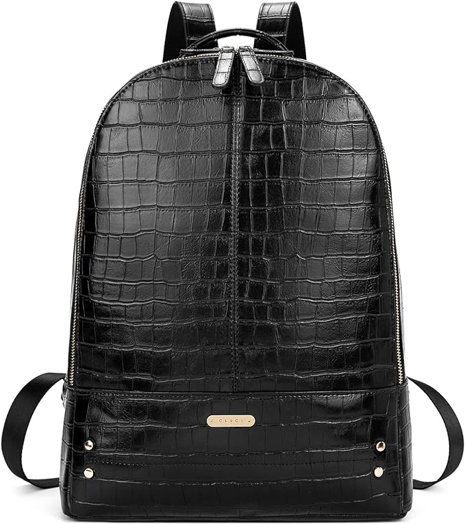 CLUCI Laptop Backpack for Women Leather 15.6 inch Computer Backpack Travel Business Vintage Large College Bag