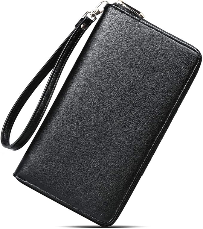 CLUCI Women Wallet Leather RFID Blocking With Wristlet
