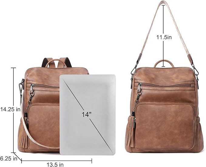 Greene Women's Leather Backpack Purse For Commuting | Two-Toned Vintage