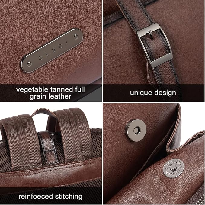 Koch Vintage Full Grain Vegetable Tanned Leather Backpack For Work