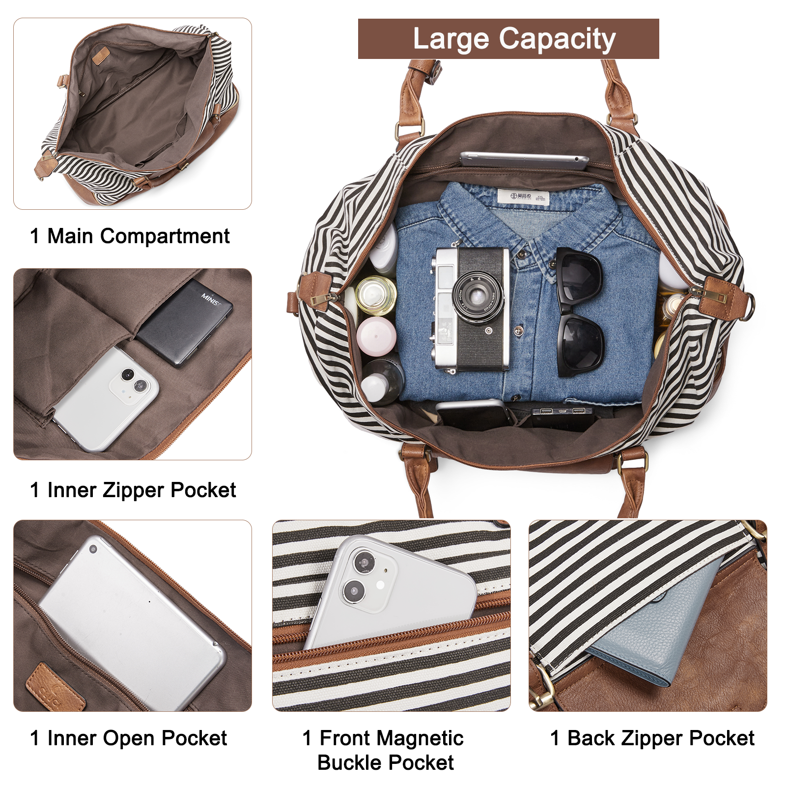 Qweryboo Large Duffle Weekender Bag For Women With Toiletry