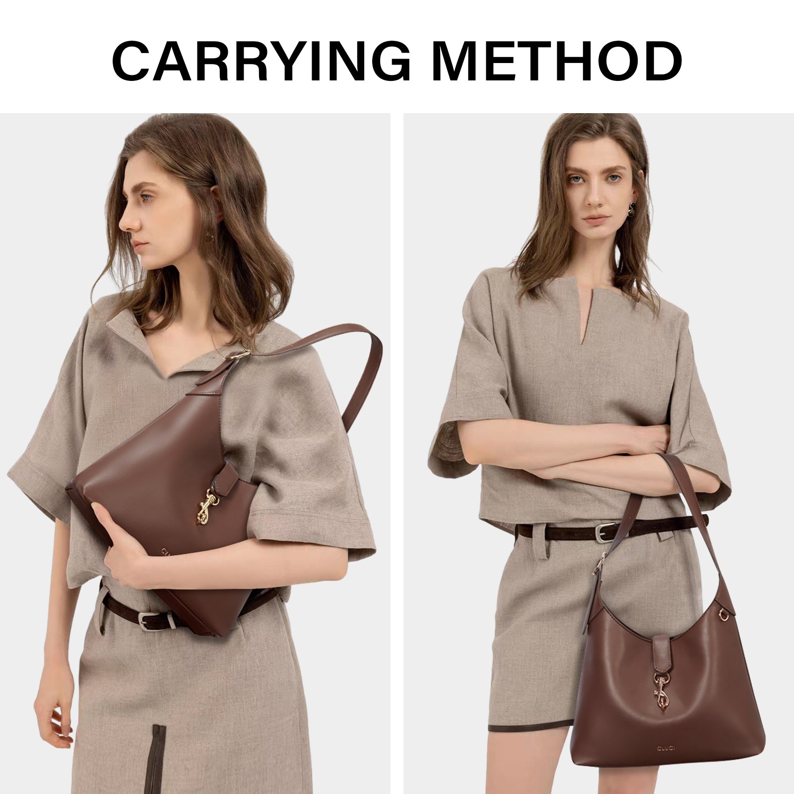 Cluci Luxe Soft Leather Hobo Bags for Women with Adjustable Strap