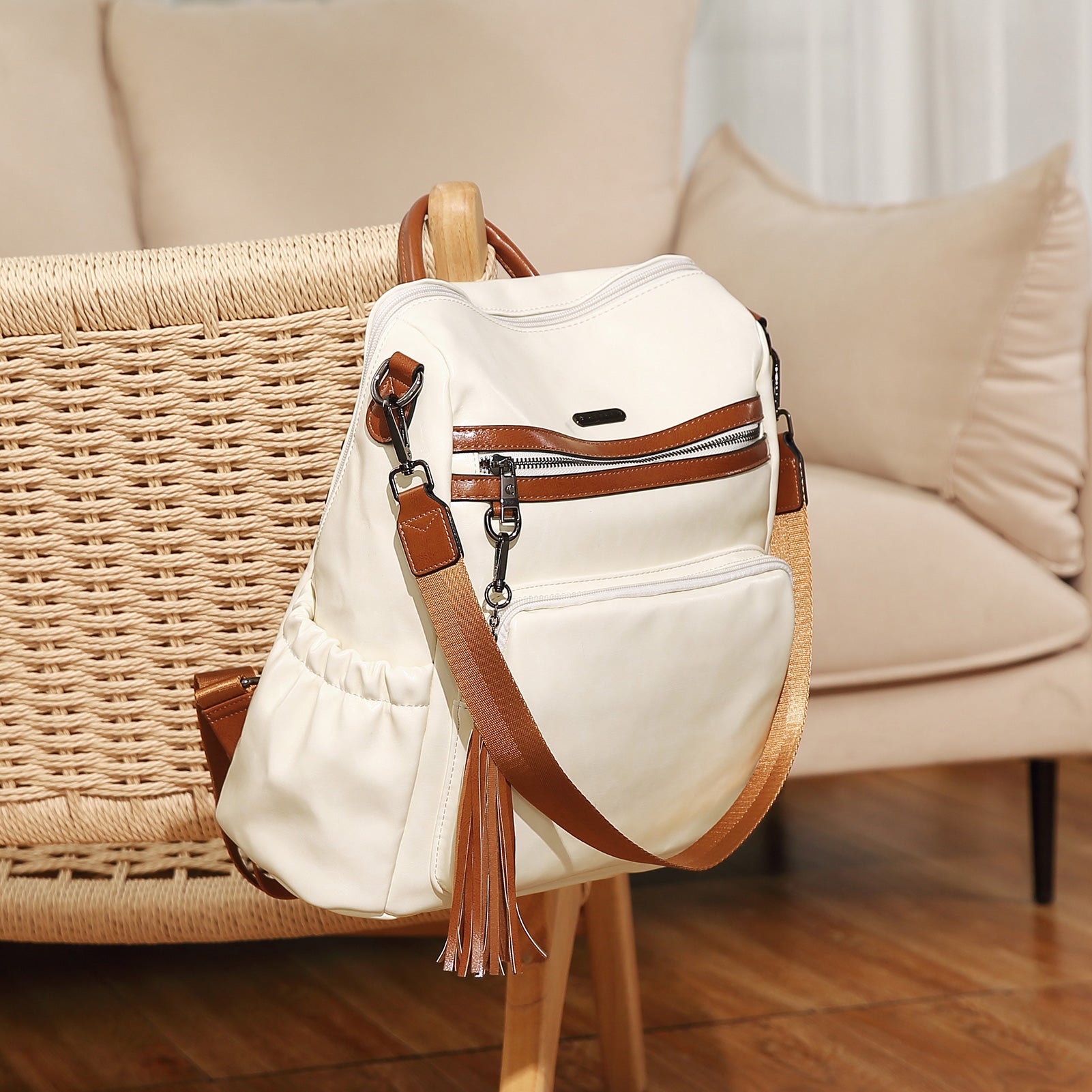 Greene Women's Leather Backpack Purse For Commuting | Oil Wax