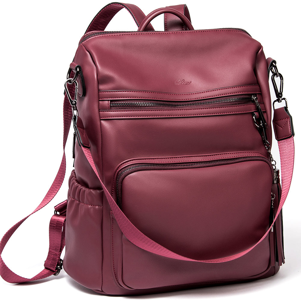 Greene Luxury Vintage Women's Leather Backpack Purse For Commuting