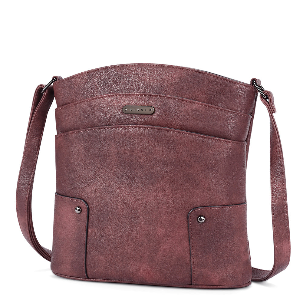 Amos Triple Pockets Vintage Crossbody Bag