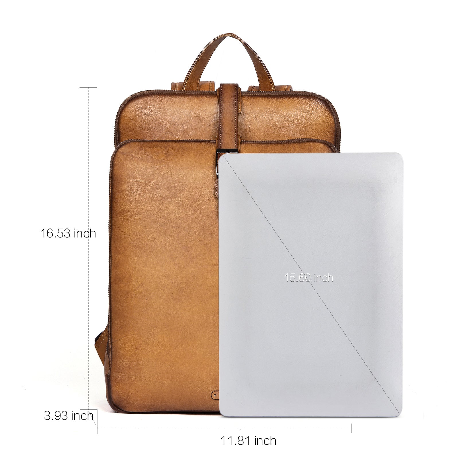 Koch Vintage Full Grain Vegetable Tanned Leather Backpack For Work