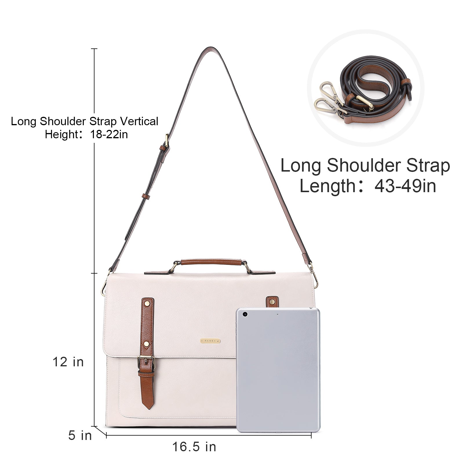 Marilyn British Style Ladies Leather Briefcase Messenger Bag