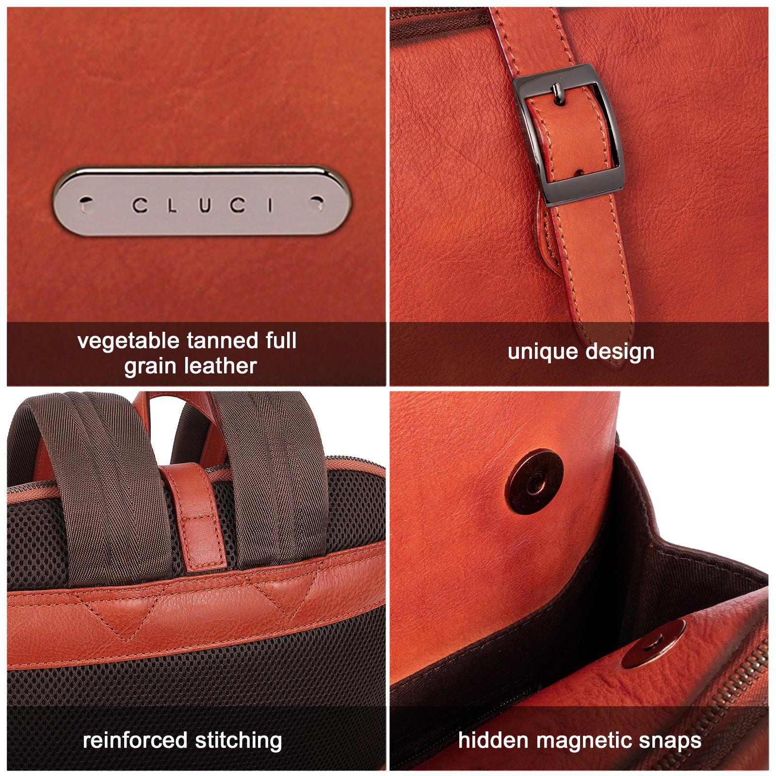 Koch Vintage Full Grain Vegetable Tanned Leather Backpack For Work