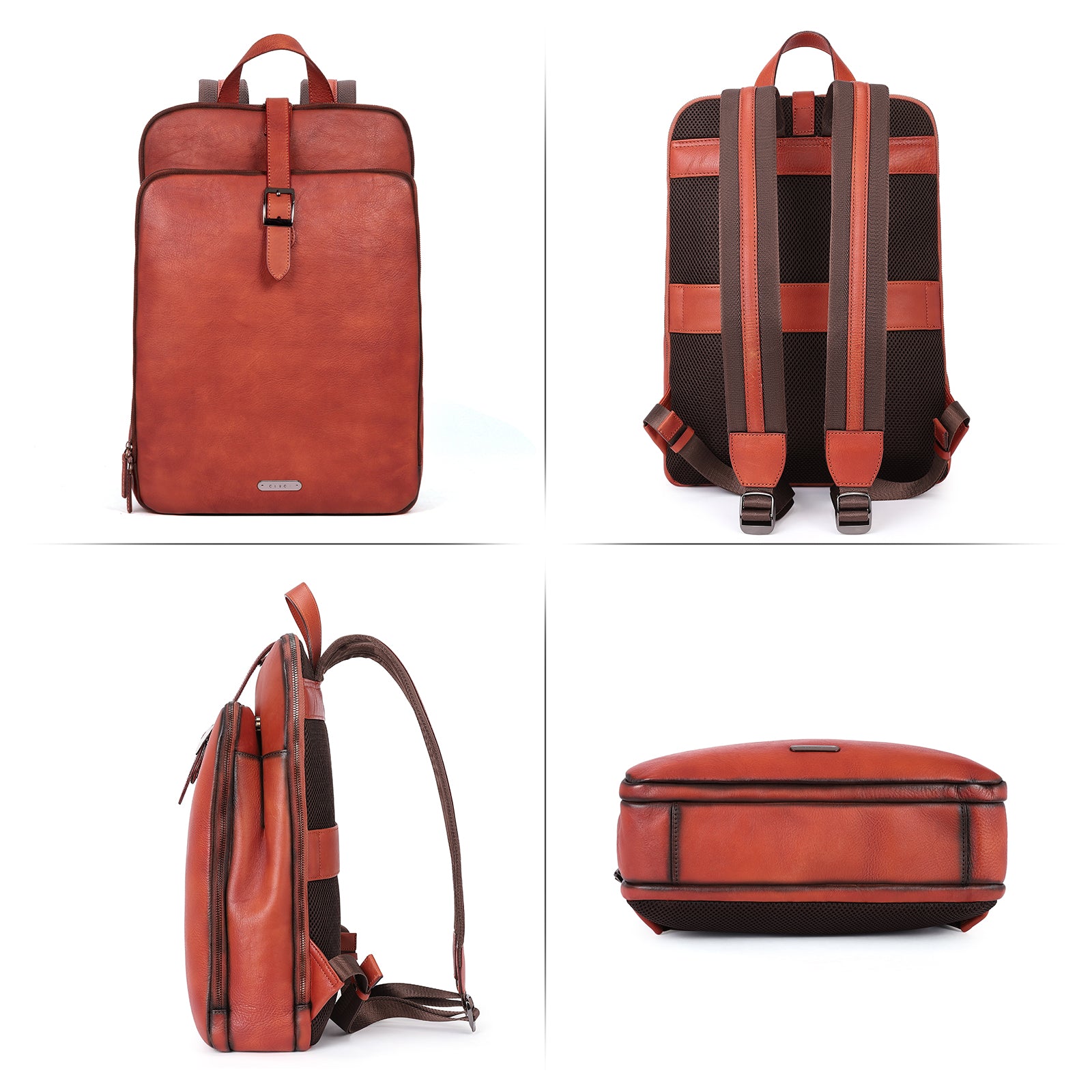 Koch Vintage Full Grain Vegetable Tanned Leather Backpack For Work