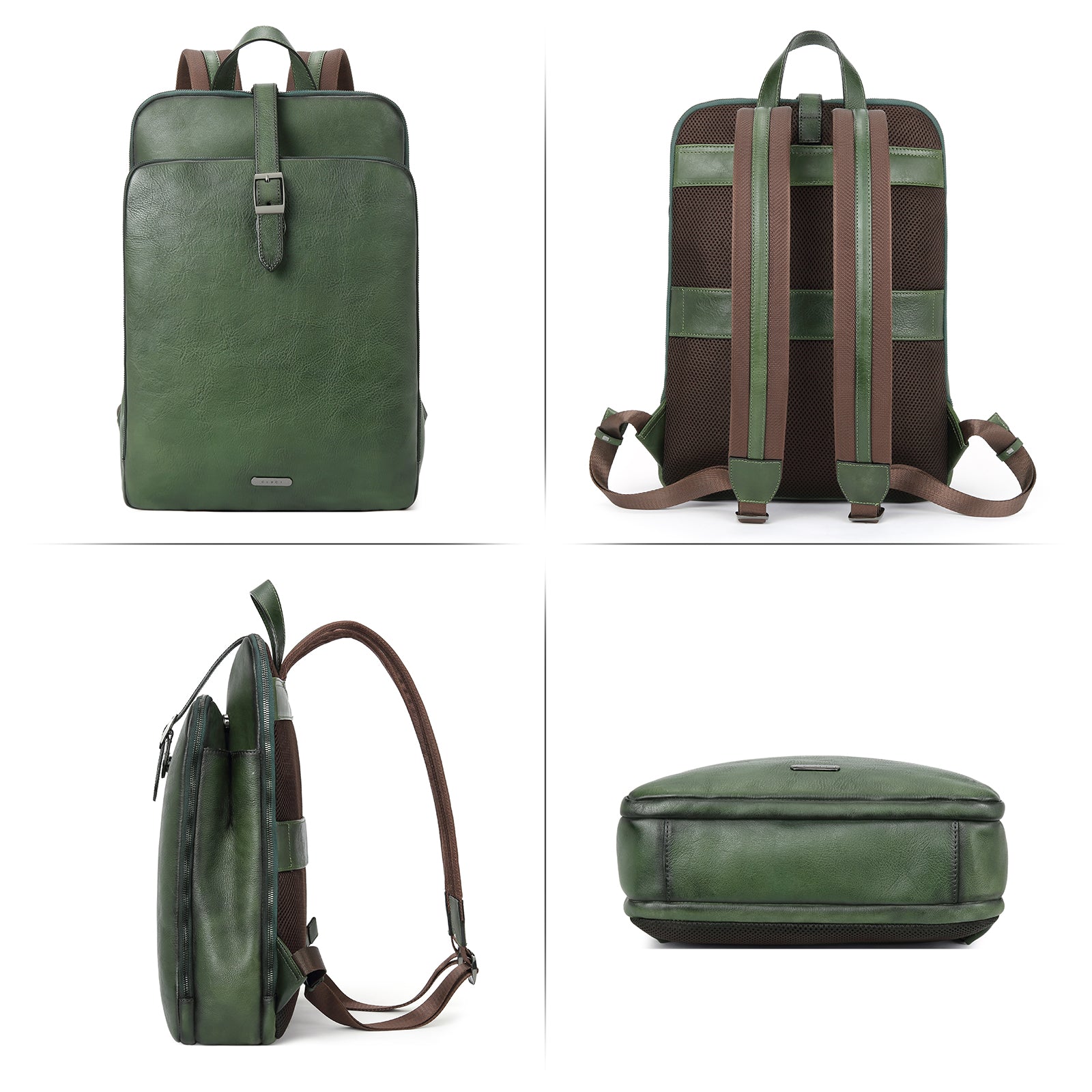 Koch Vintage Full Grain Vegetable Tanned Leather Backpack For Work