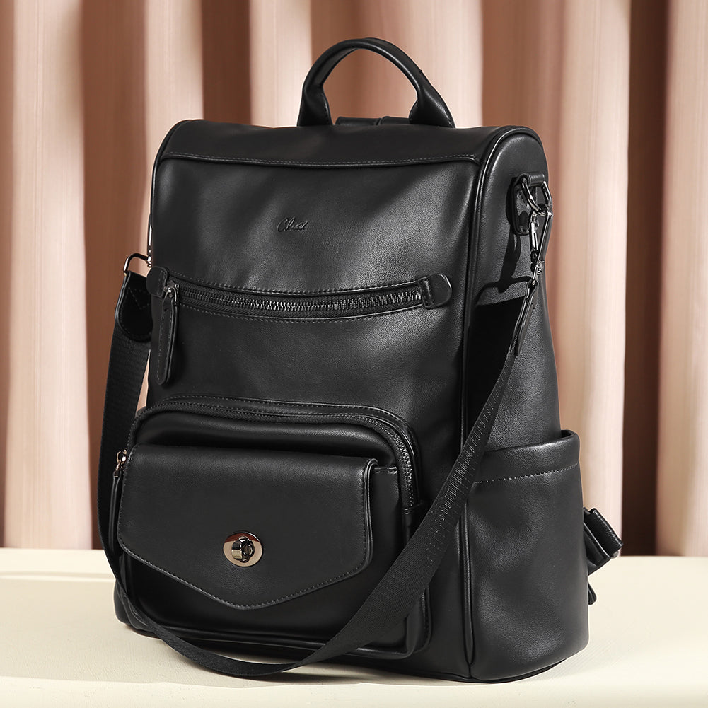 Greene Anti-Theft Vegan Leather Laptop Backpack Women's