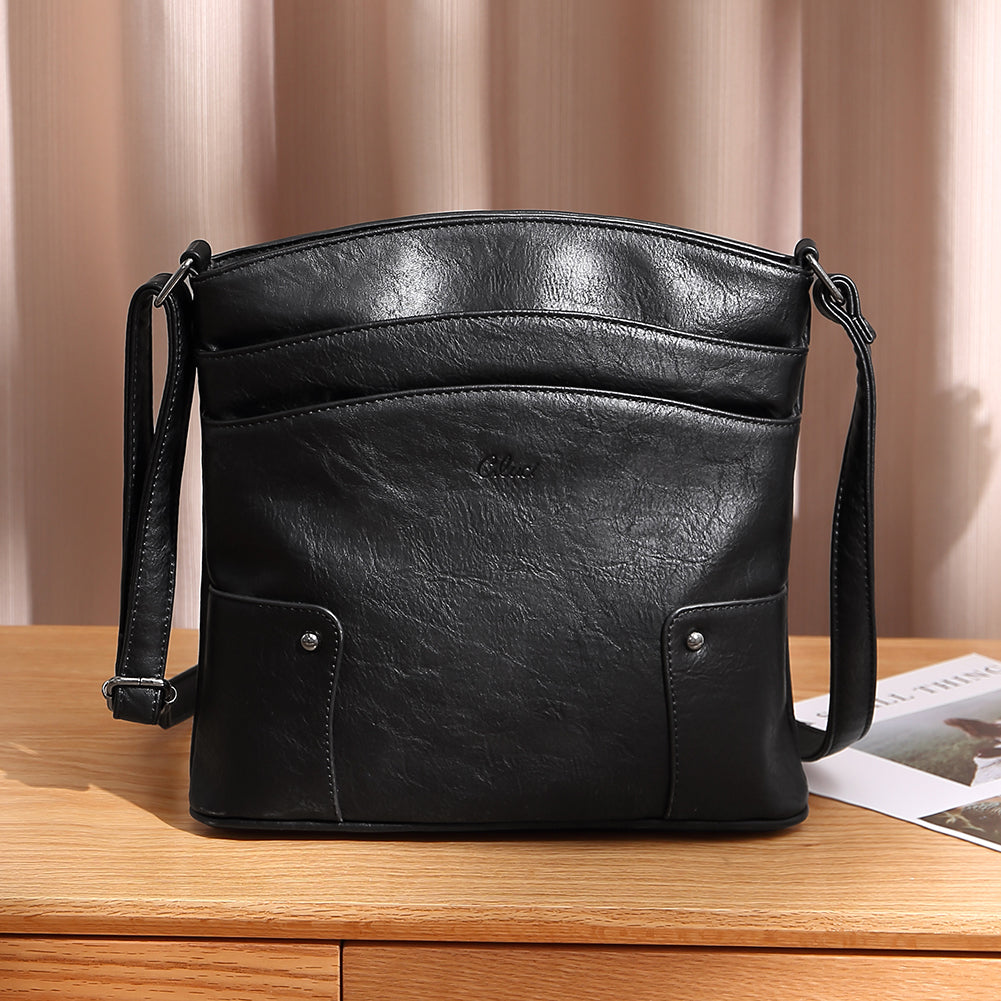 Amos Triple Pockets Vintage Crossbody Bag