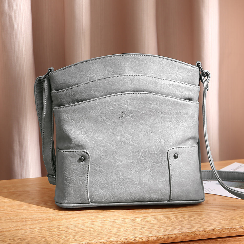 Amos Triple Pockets Vintage Crossbody Bag