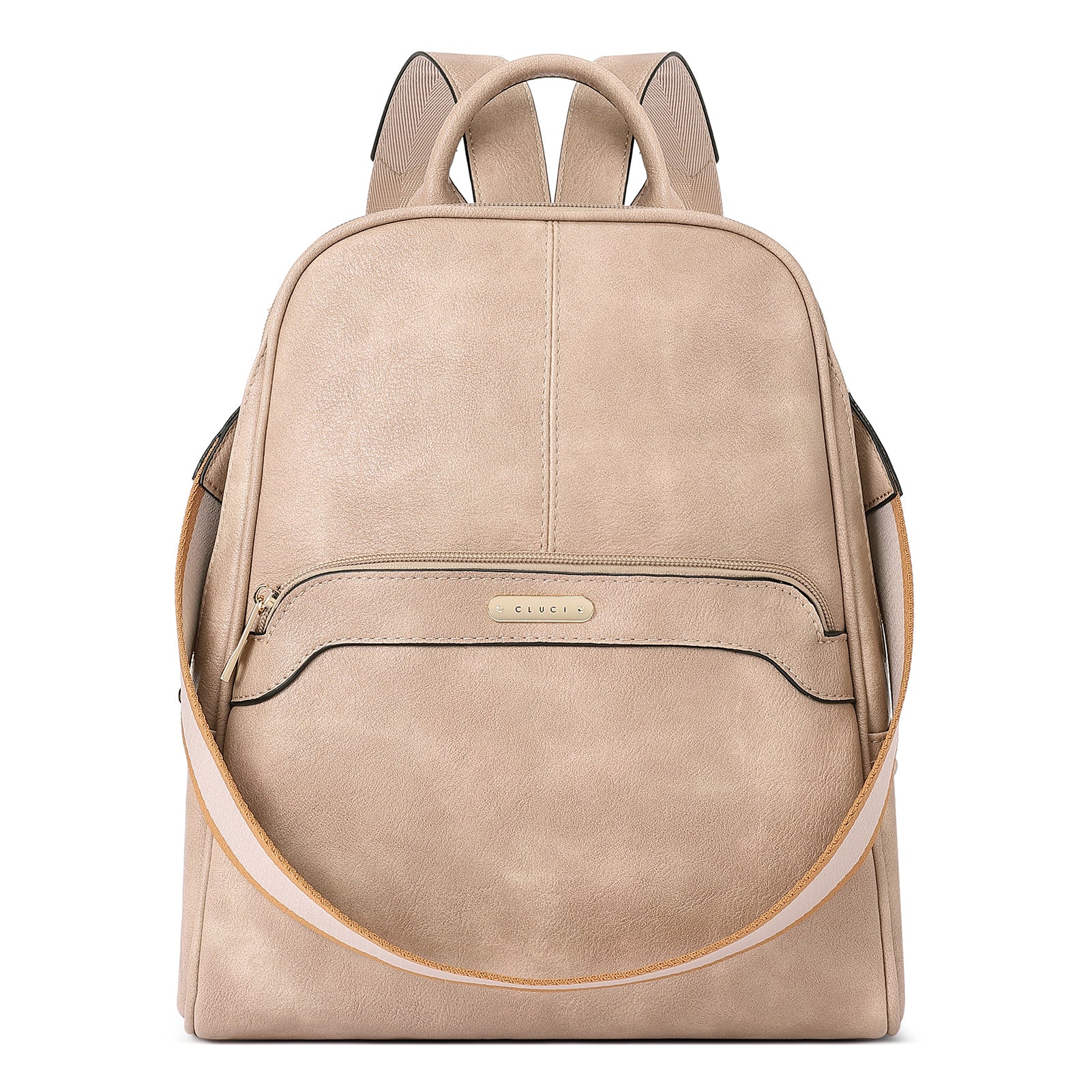 cream colored leather convertible backpack purse 966 Small side entry - solid colors Introducing the Sienna Webbing Strap Convertible Backpack Purse an incredibly versatile piece that takes you from town to trail in stylish ease zency 15 Colors Real Soft