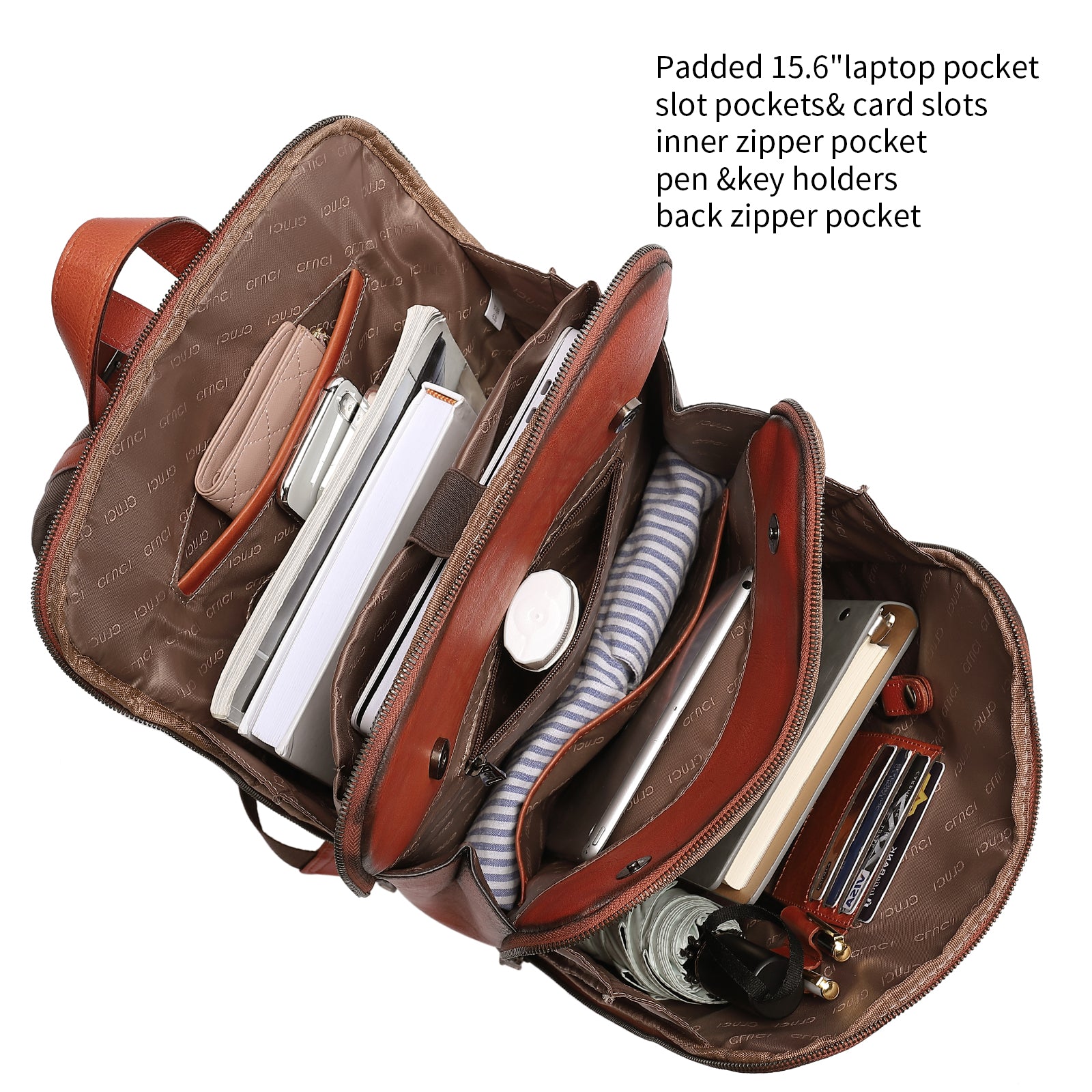 Koch Vintage Full Grain Vegetable Tanned Leather Backpack For Work