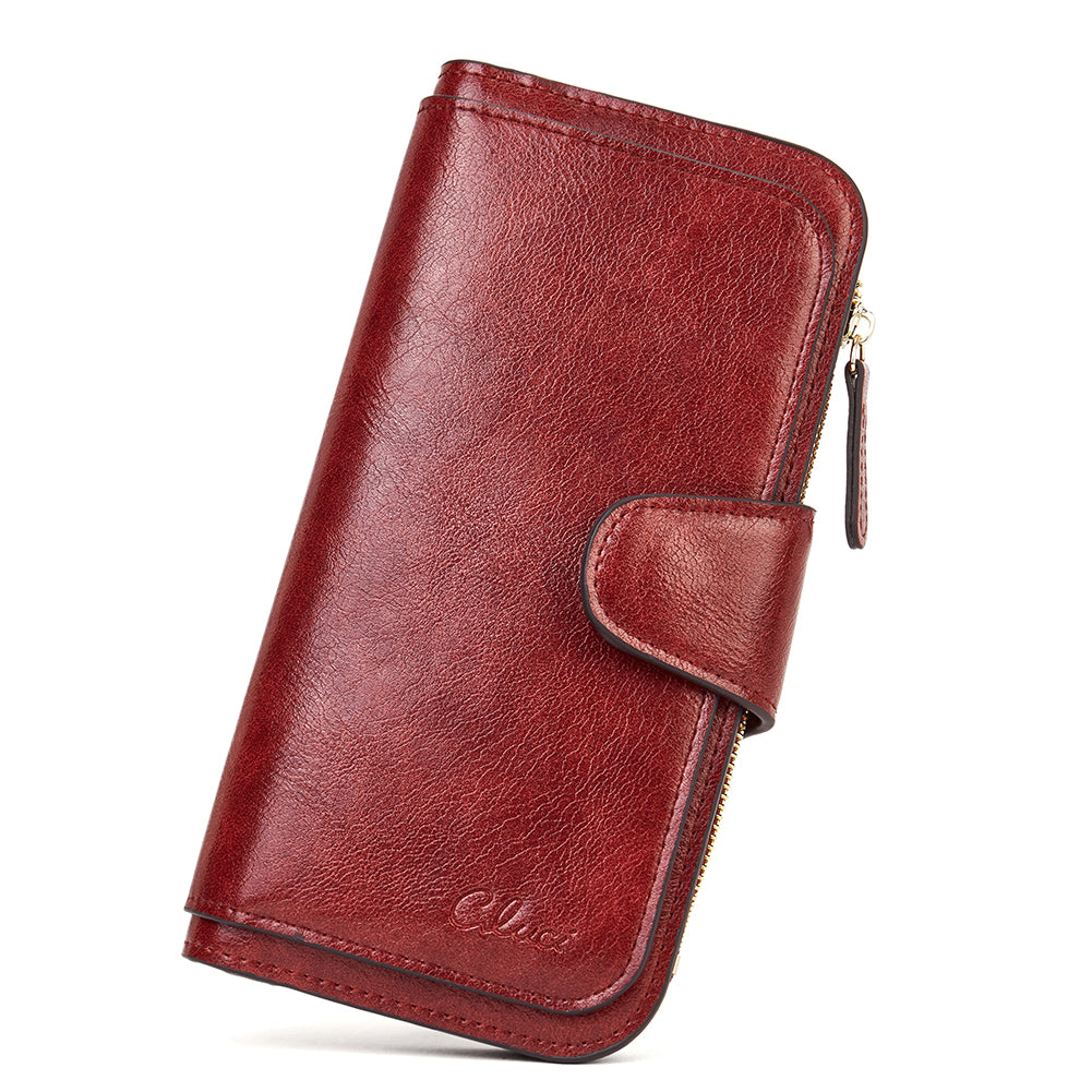 Cathy  Luxury Women's Vegan Leather Wallet With Zipper | Two-toned