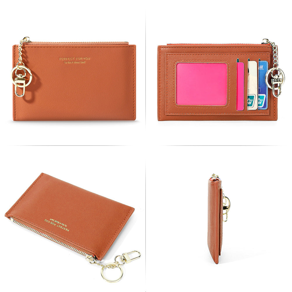 CLUCI Womens Small Leather Wallet Coin Slim Zipper Pocket Credit Card