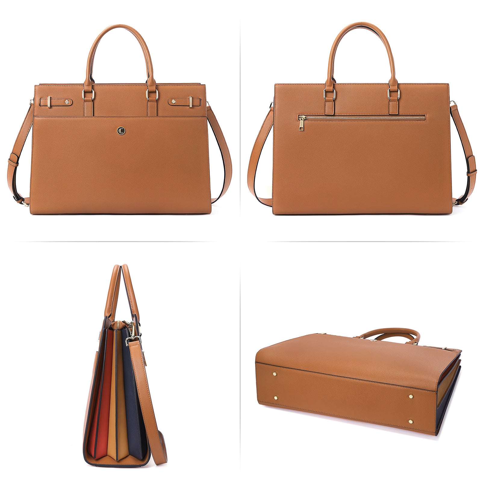 CLUCI Briefcase for Women Leather Laptop 15.6 Inch Business Ladies Work Computer Tote Bags