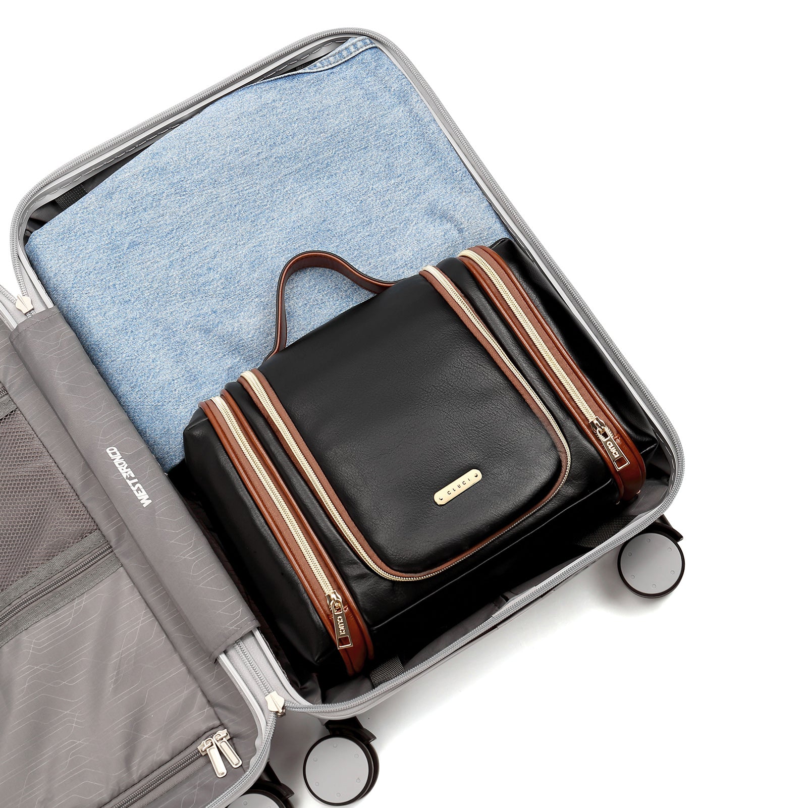 CLUCI Toiletry Bag Travel Bag, with Hanging Hook Water-resistant Makeup Cosmetic Bag Travel Organizer for Accessories Shampoo Full Sized Container Toiletries