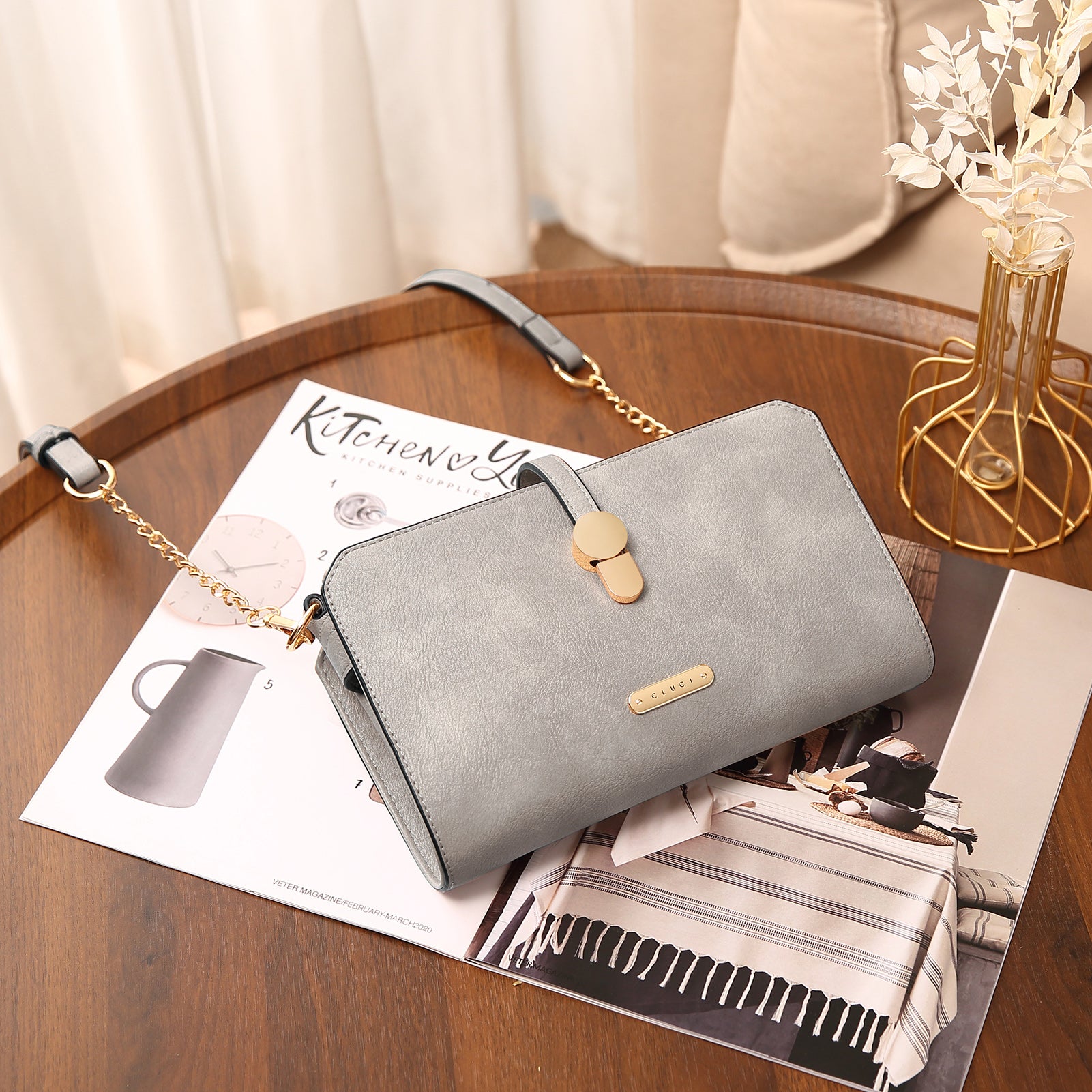 Crossbody Ladies Wristlet Bag CLUCI Small Clutch Purse Crossbody