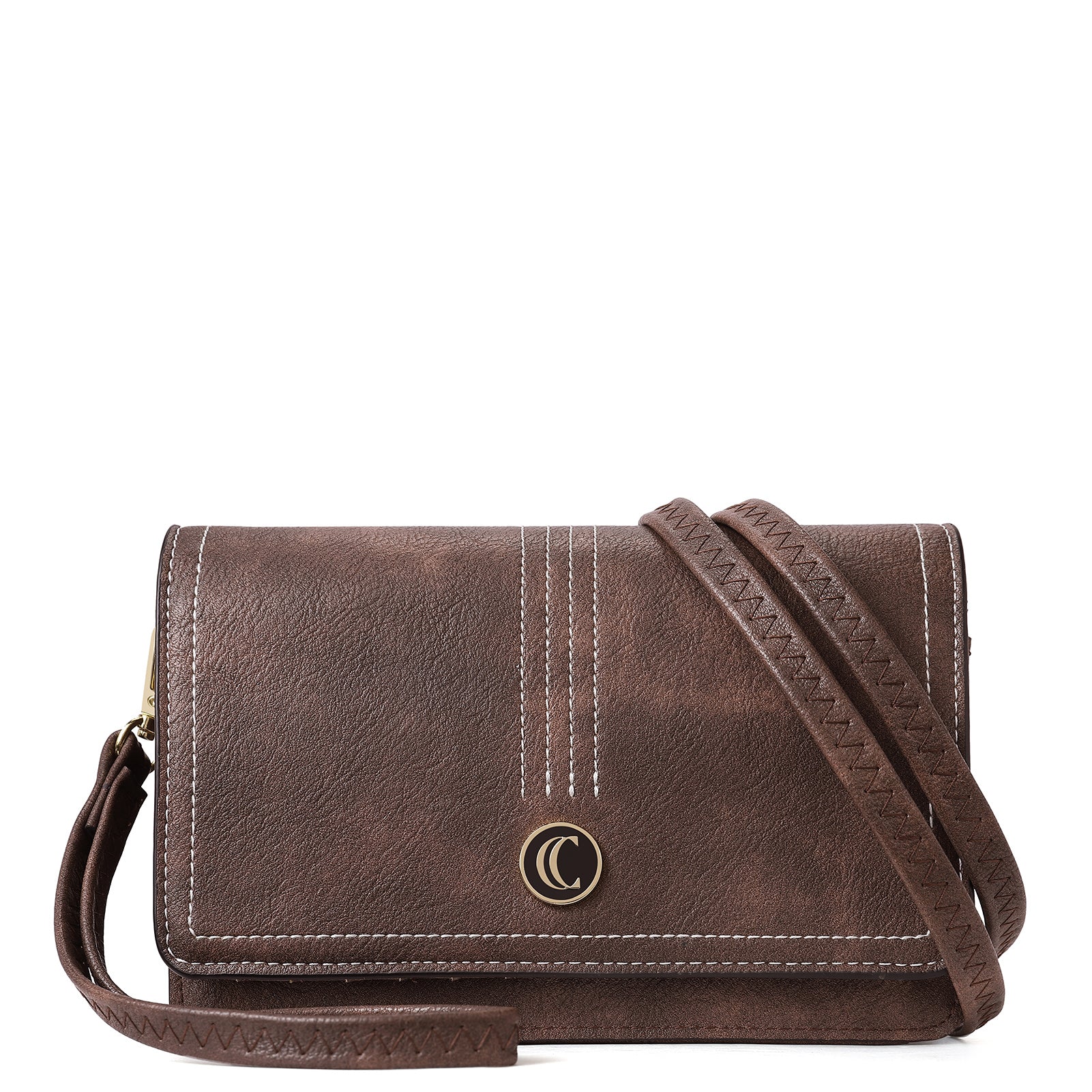 CLUCI Crossbody Purse for Women, Wristlet Wallet, Small Shoulder Bag with Card Slots, Leather Flap Cell phone Clutch
