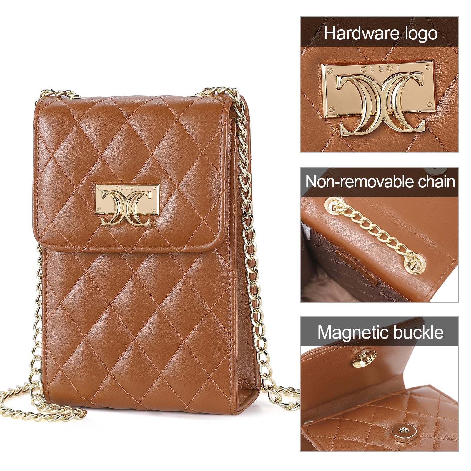 CLUCI Crossbody Cellphone Purse for Women Trendy Phone Wallet Flap Case Small Bags Satchels Wallet with Adjustable Straps