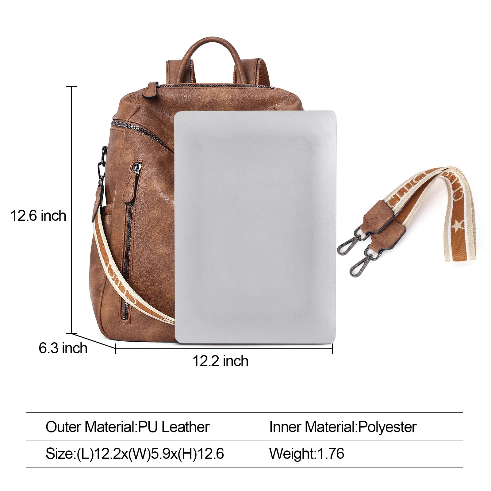 CLUCI Leather Backpack Purse for Women Travel Convertible Ladies Large Fashion Casual Daypack