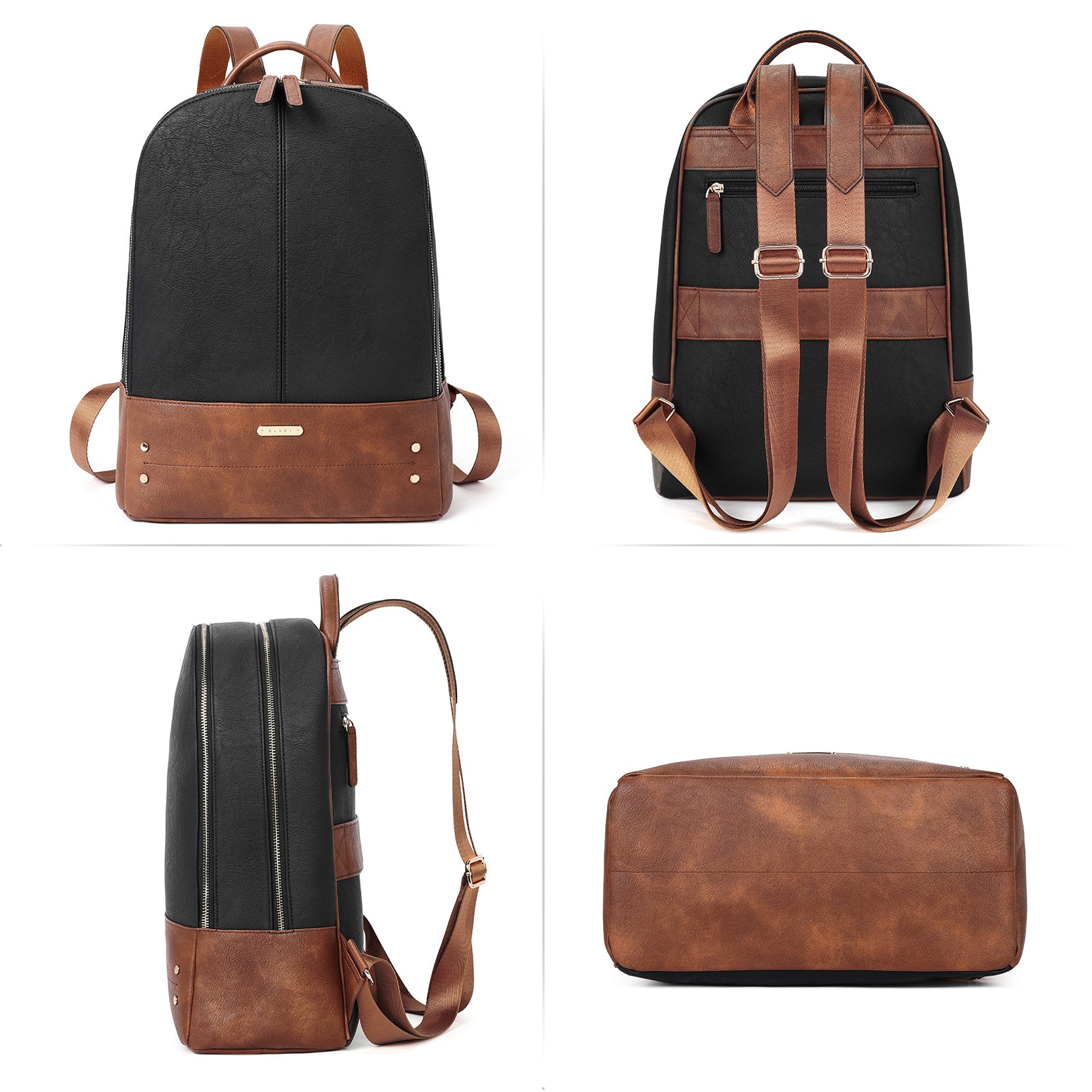 CLUCI Laptop Backpack for Women Leather 15.6 inch Computer Backpack Travel Business Vintage Large College Bag