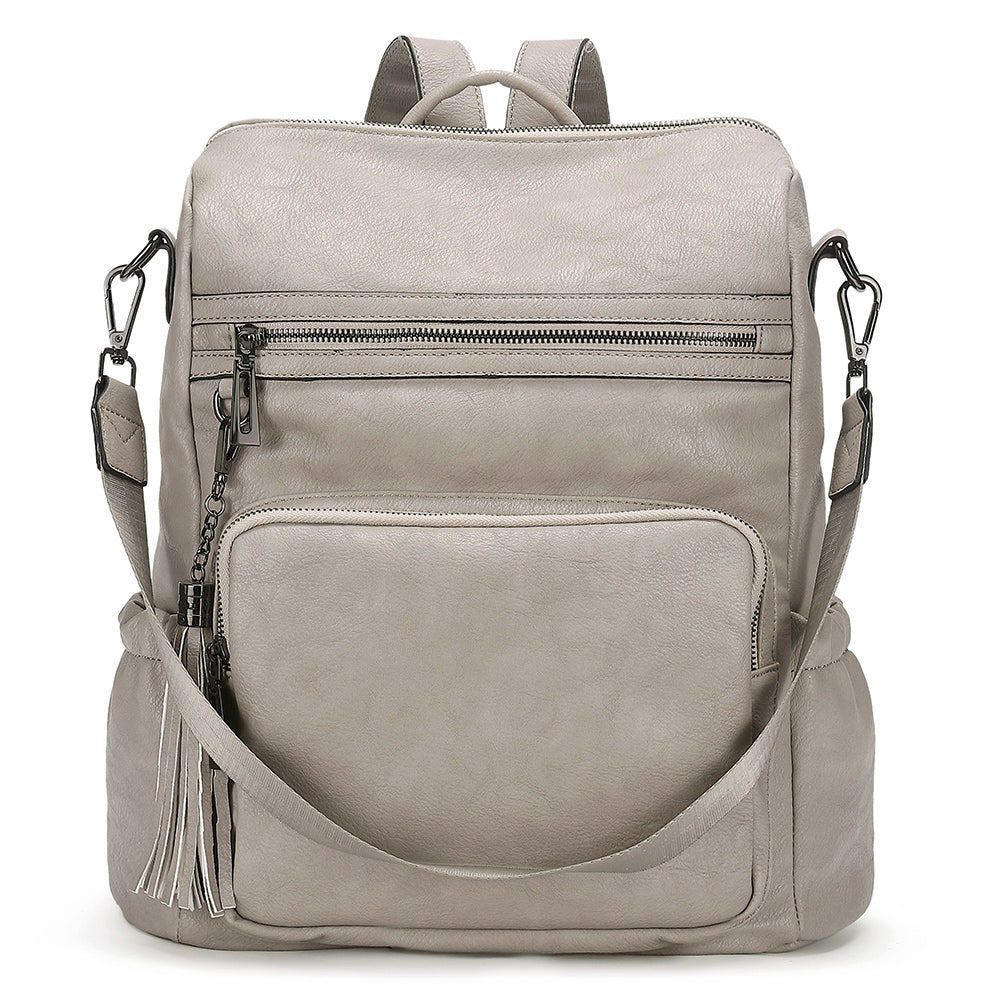Greene Women's Leather Backpack Purse For Commuting | Two-Toned Vintage