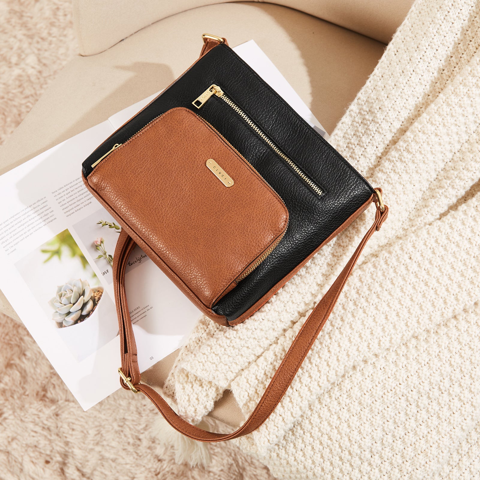 Amos Vintage Patchwork Crossbody Bag