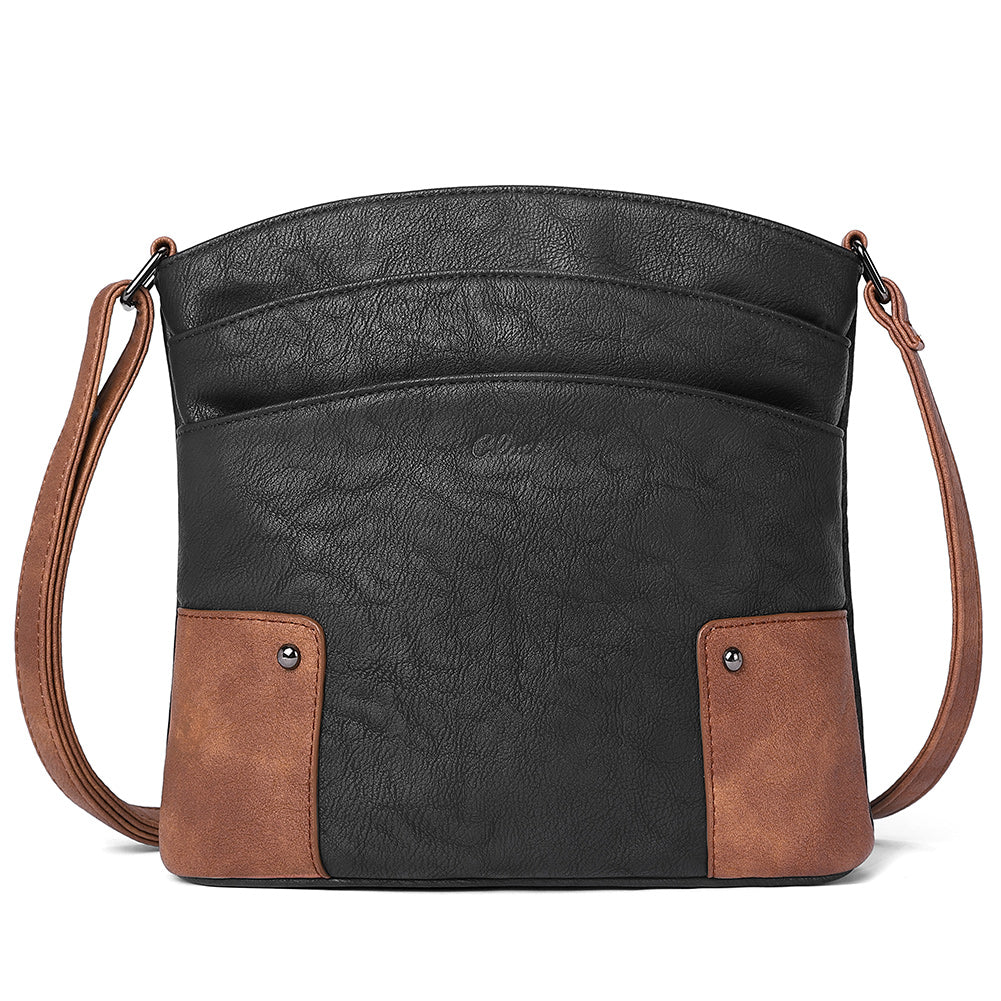 Amos Triple Pockets Vintage Crossbody Bag