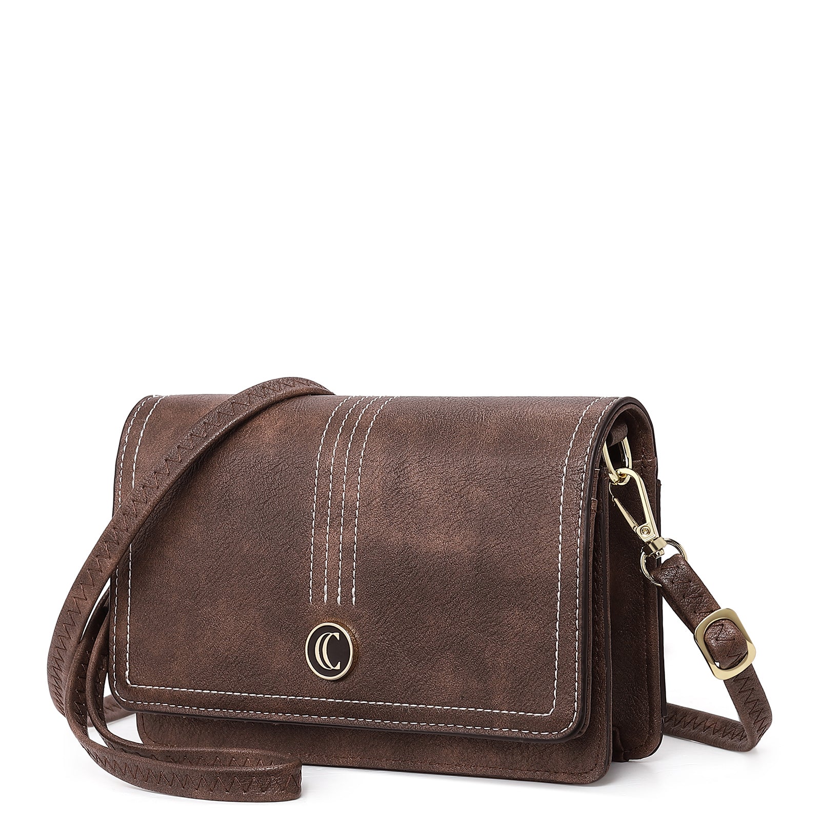 CLUCI Crossbody Purse for Women, Wristlet Wallet, Small Shoulder Bag with Card Slots, Leather Flap Cell phone Clutch