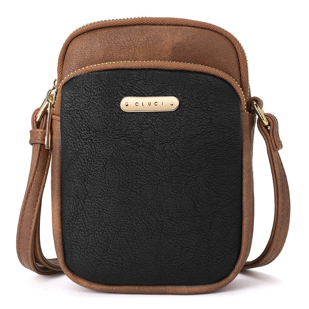 CLUCI Cell Phone Crossbody Bags for Women Small Phone Bag Purse Dome Leather Handbag Designer Travel Wallet