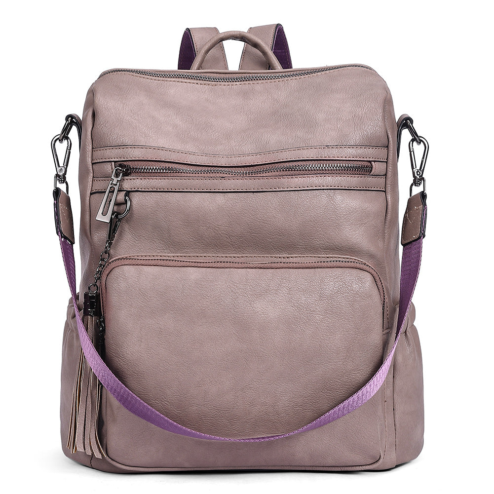 Greene Women's Leather Backpack Purse For Commuting | Two-Toned Vintage