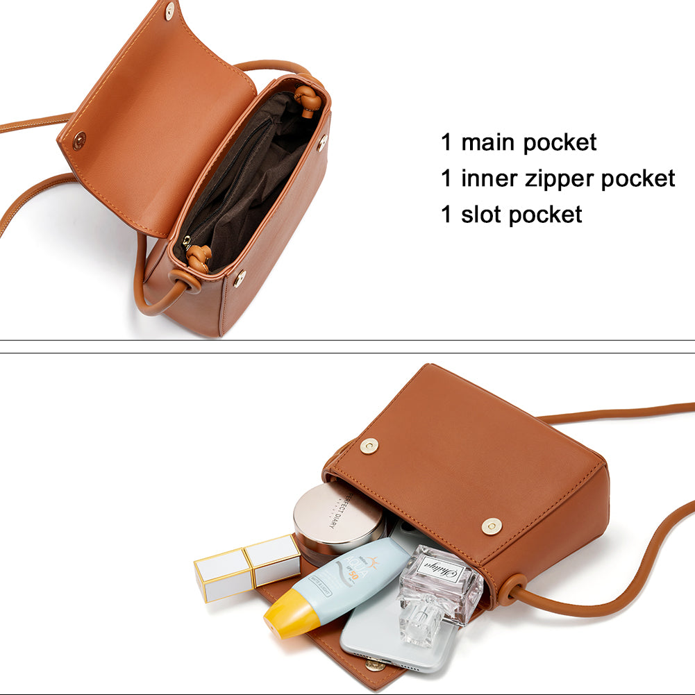 CLUCI Small Crossbody Bags for Women Vegan Leather Flap Fashion Ladies Travel Shoulder Purse with Adjustable Strap