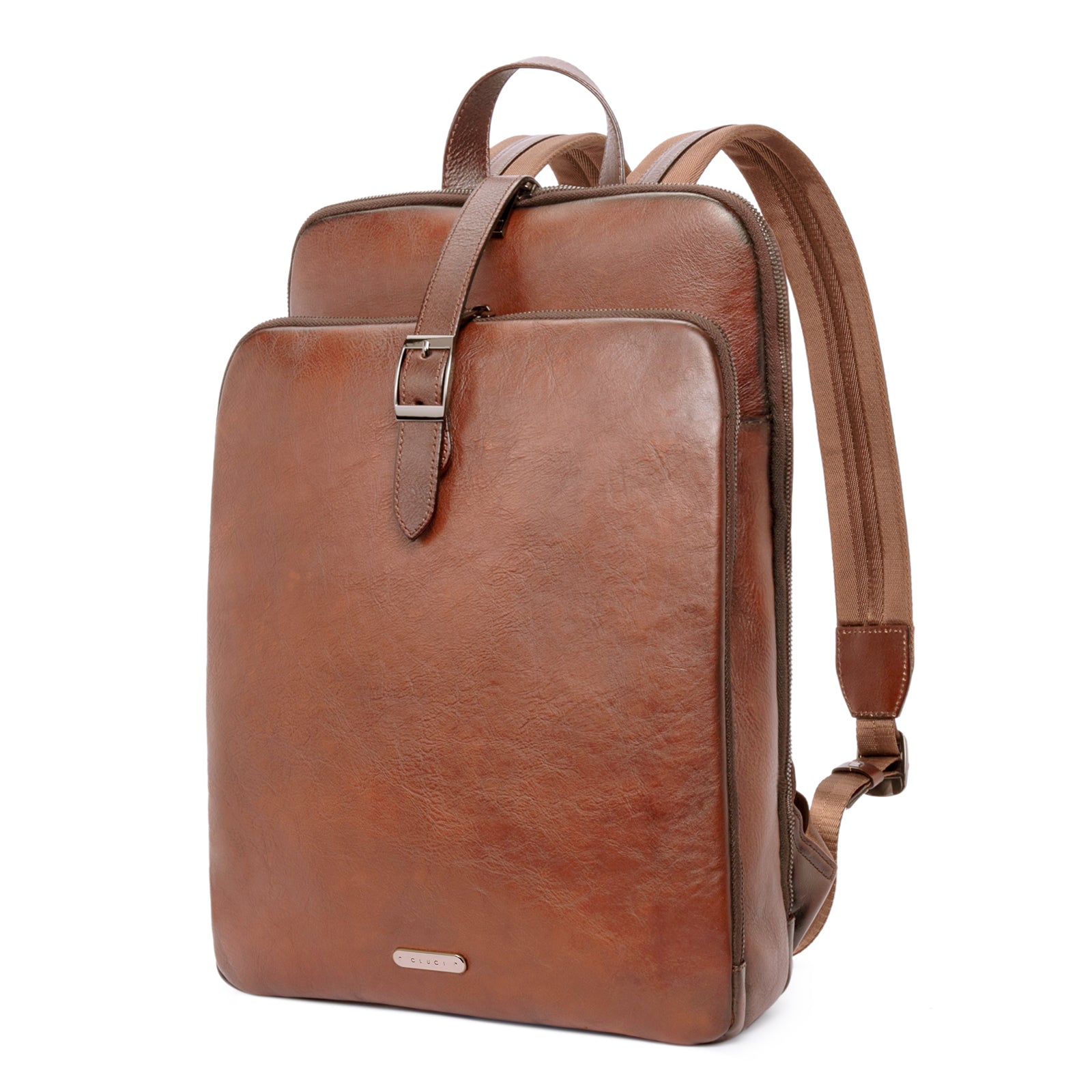 Koch Vintage Full Grain Vegetable Tanned Leather Backpack For Work