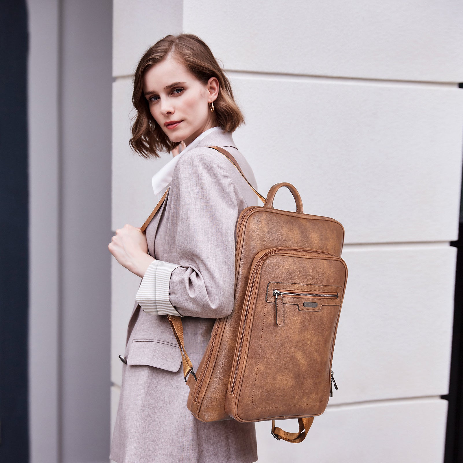 Koch Leather Laptop Backpack For Women With 15.6" Laptop Compartment
