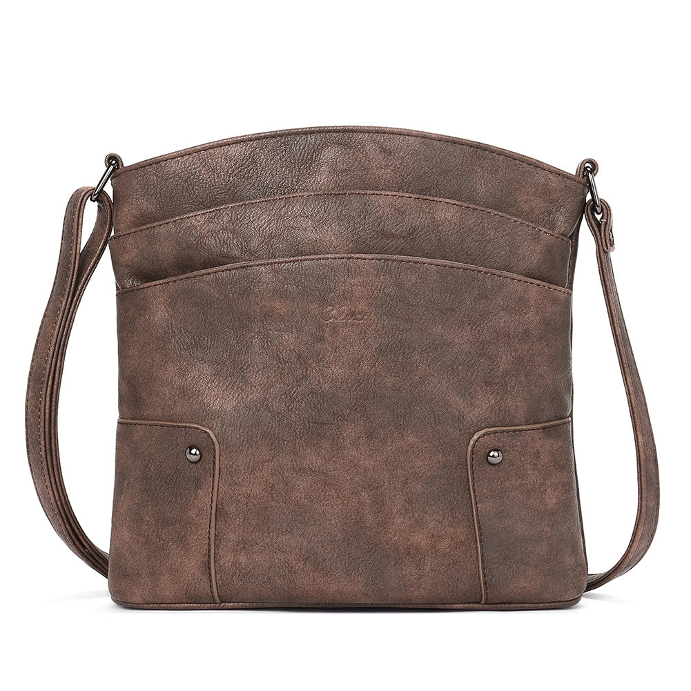 Amos Triple Pockets Vintage Crossbody Bag