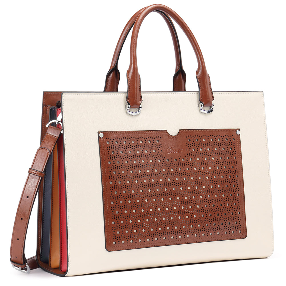 Lauren Refined Leather Briefcase For Women For Daily Use